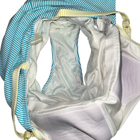 Lands' End One Piece Swimsuit Seersucker Nautical - Picture 9 of 12